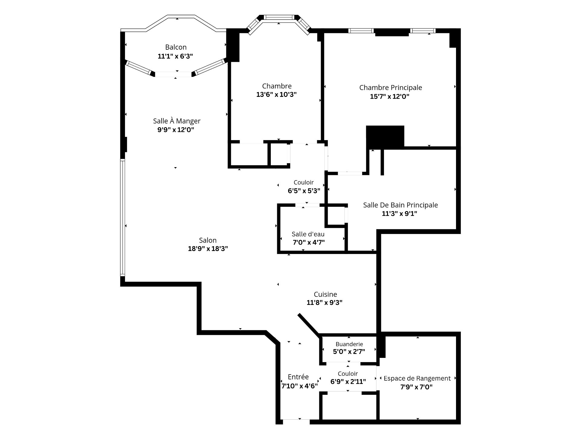Plan (croquis) – 1275, Av. Van Horne, app. 48