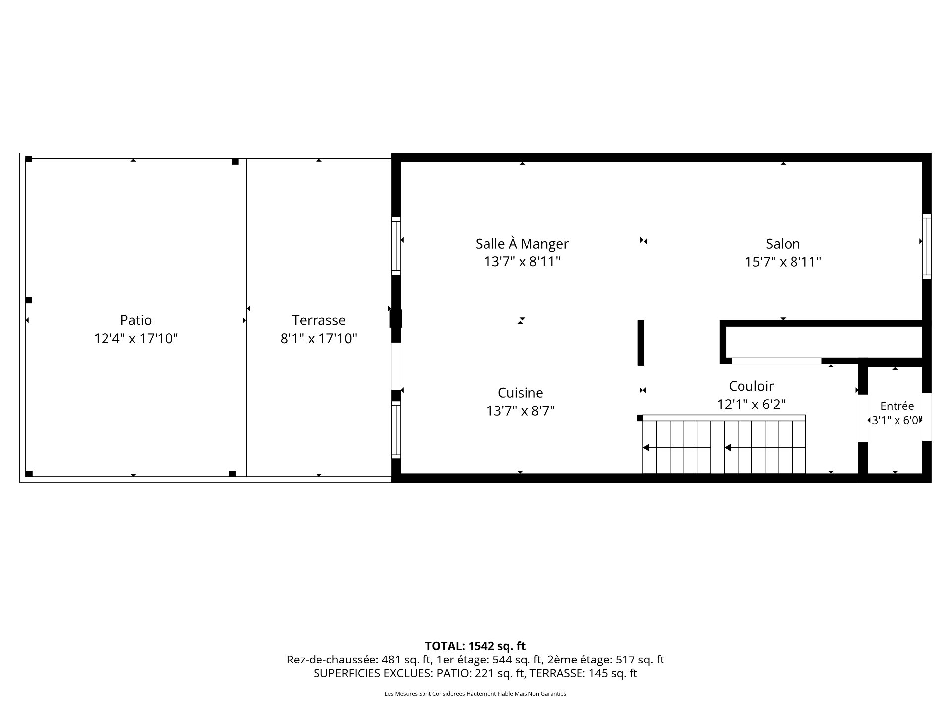 Plan (croquis) – 1523, Av. Wrexham