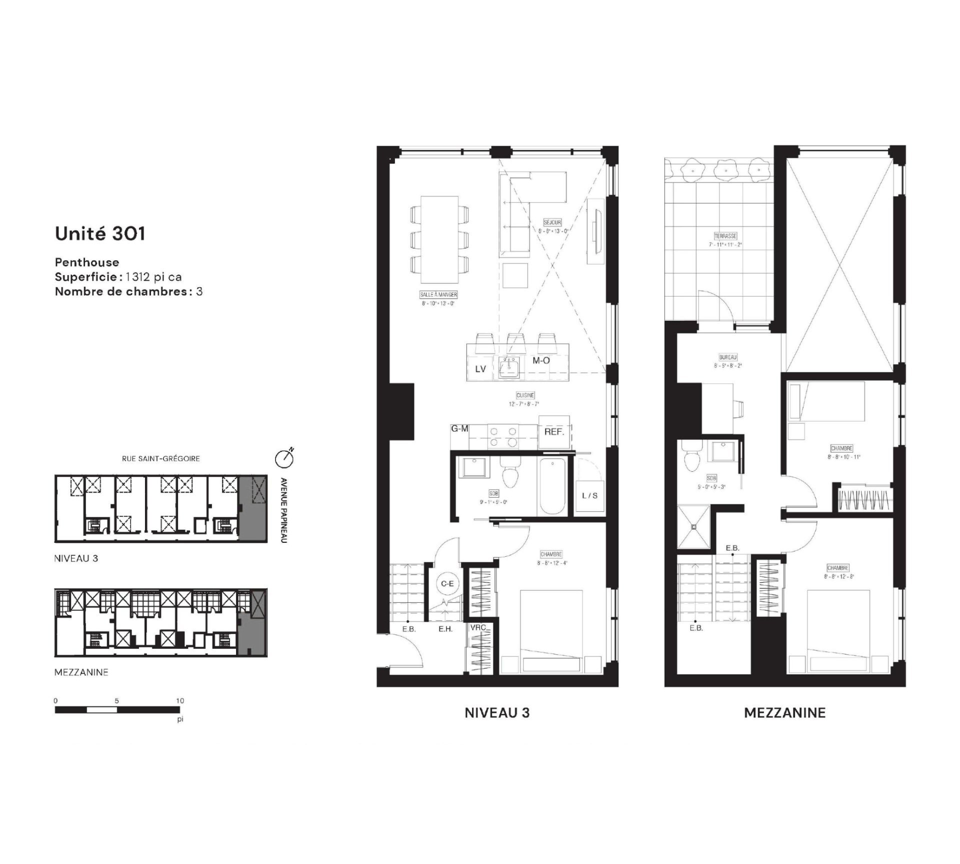 Drawing (sketch) – 5410, Av. Papineau, apt. 301