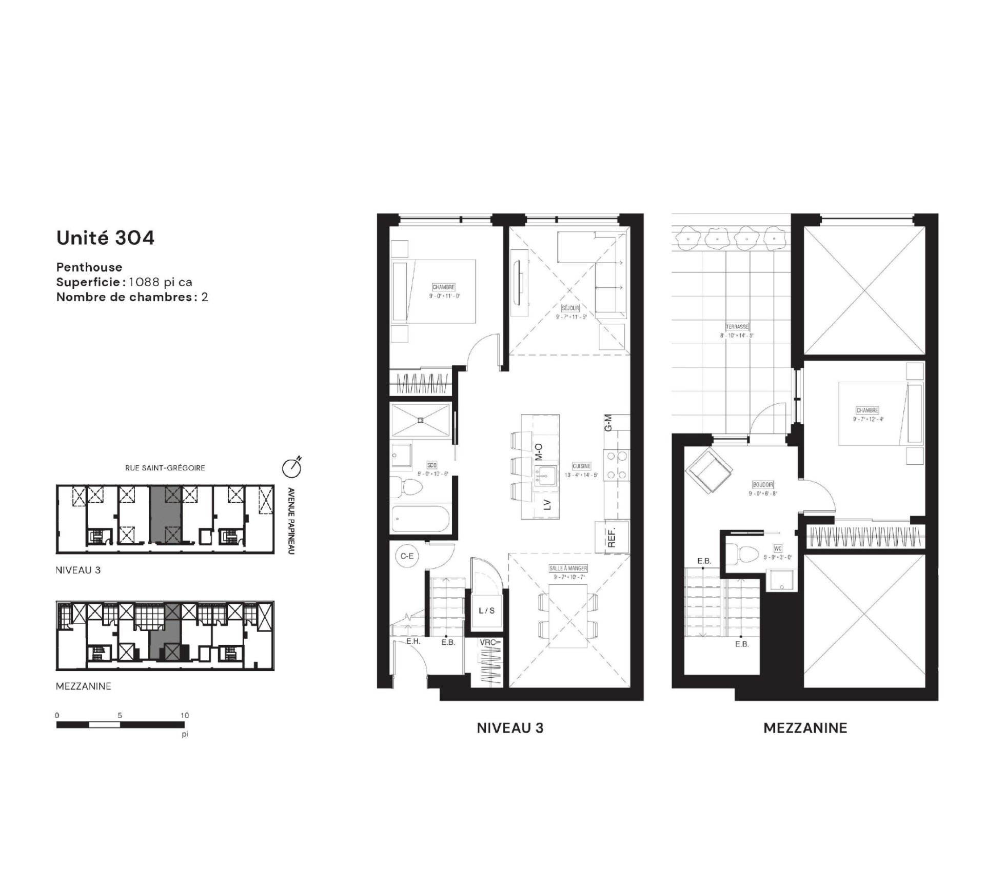 Drawing (sketch) – 5410, Av. Papineau, apt. 304