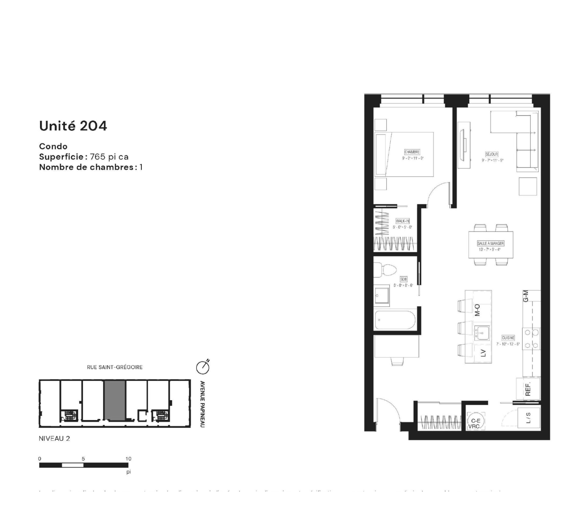 Drawing (sketch) – 5410, Av. Papineau, apt. 204