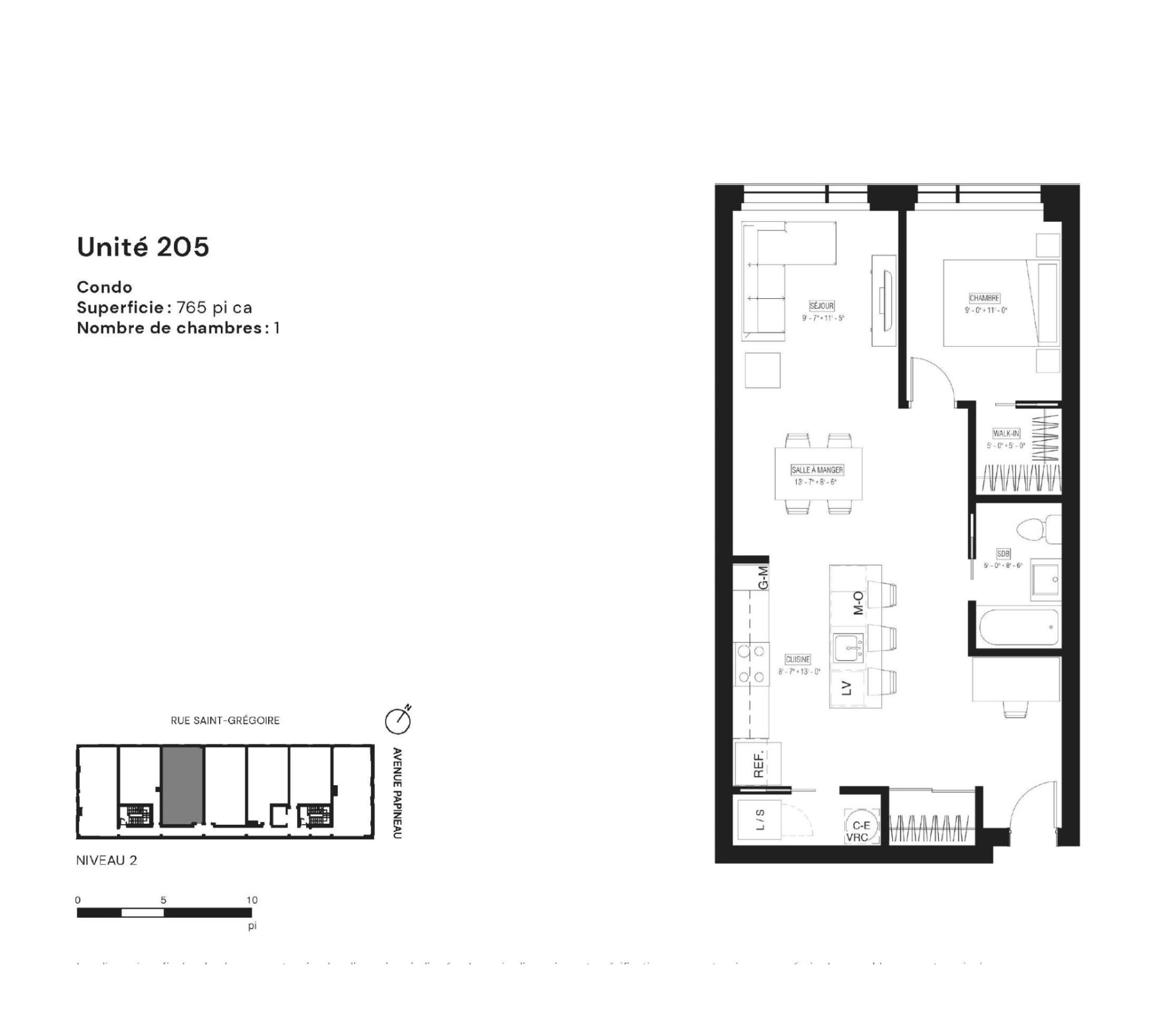 Drawing (sketch) – 5410, Av. Papineau, apt. 205