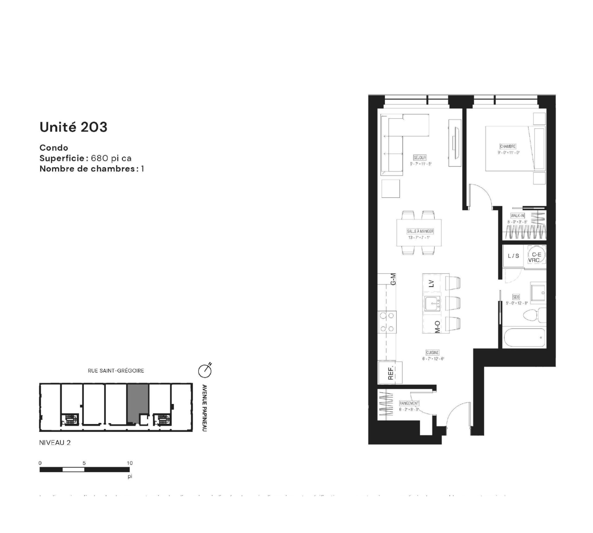 Drawing (sketch) – 5410, Av. Papineau, apt. 203