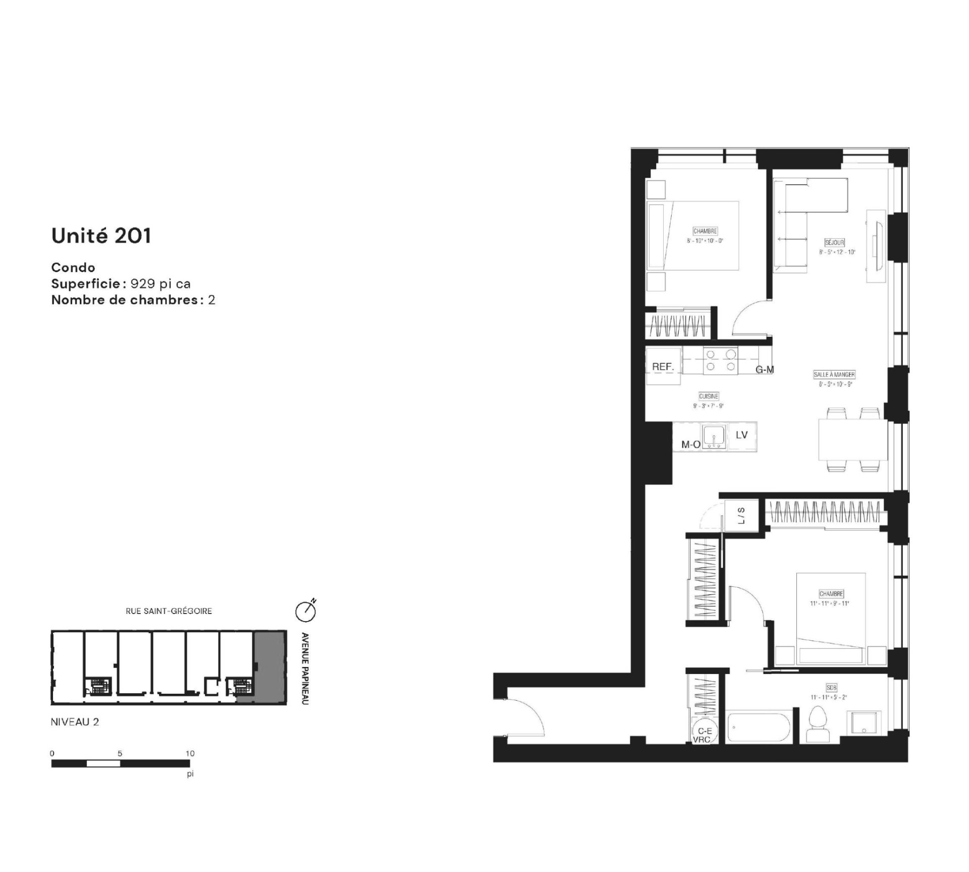 Drawing (sketch) – 5410, Av. Papineau, apt. 201