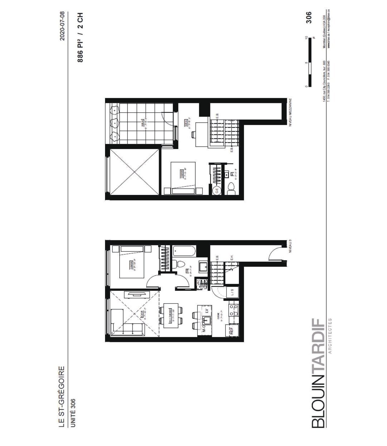 Drawing (sketch) – 5410, Av. Papineau, apt. 306