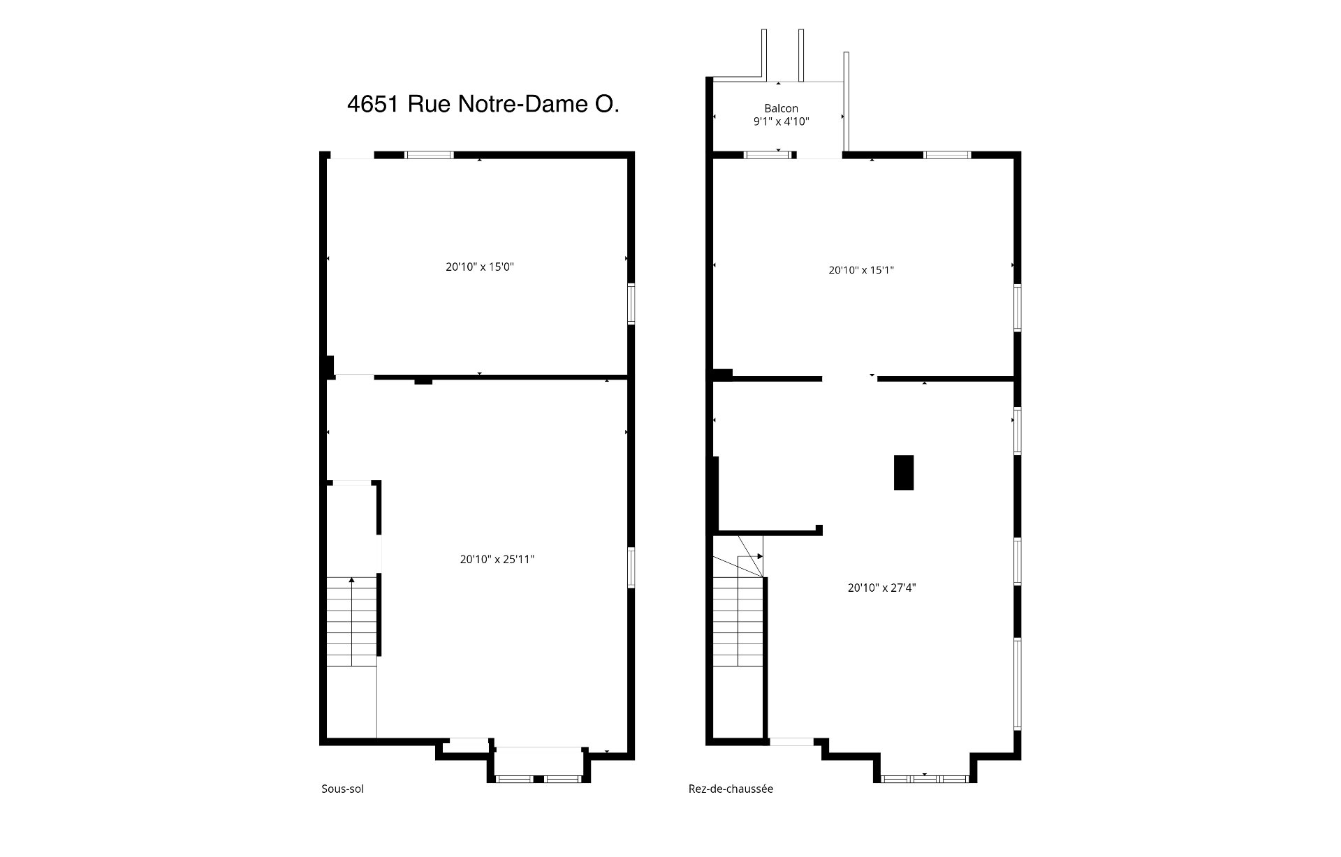 Drawing (sketch) – 4651Z-4653Z, Rue Notre-Dame O.