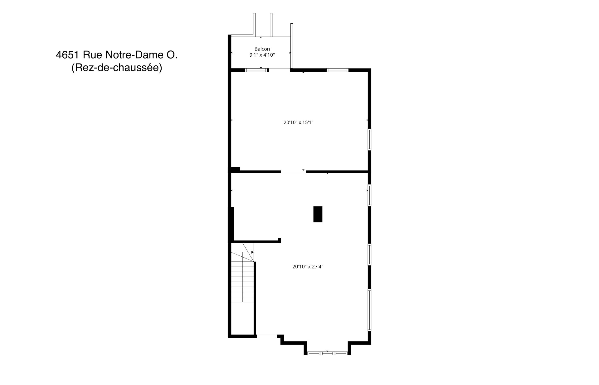 Drawing (sketch) – 4651Z-4653Z, Rue Notre-Dame O.