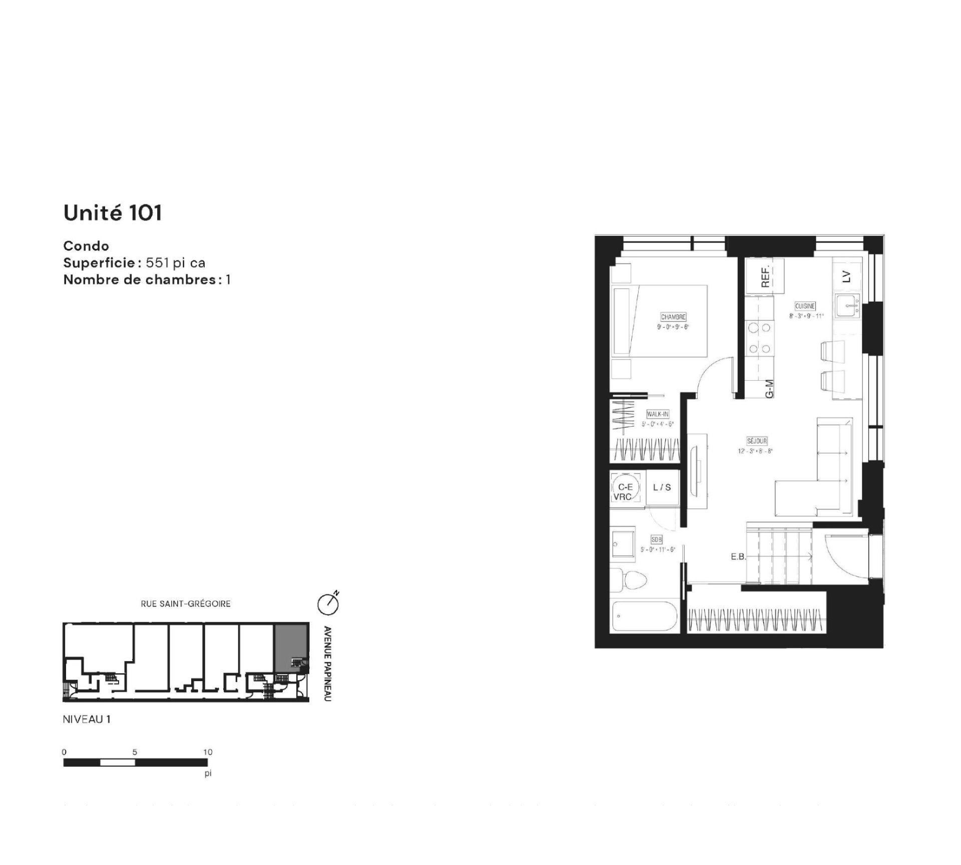 Drawing (sketch) – 5420, Av. Papineau, apt. 101