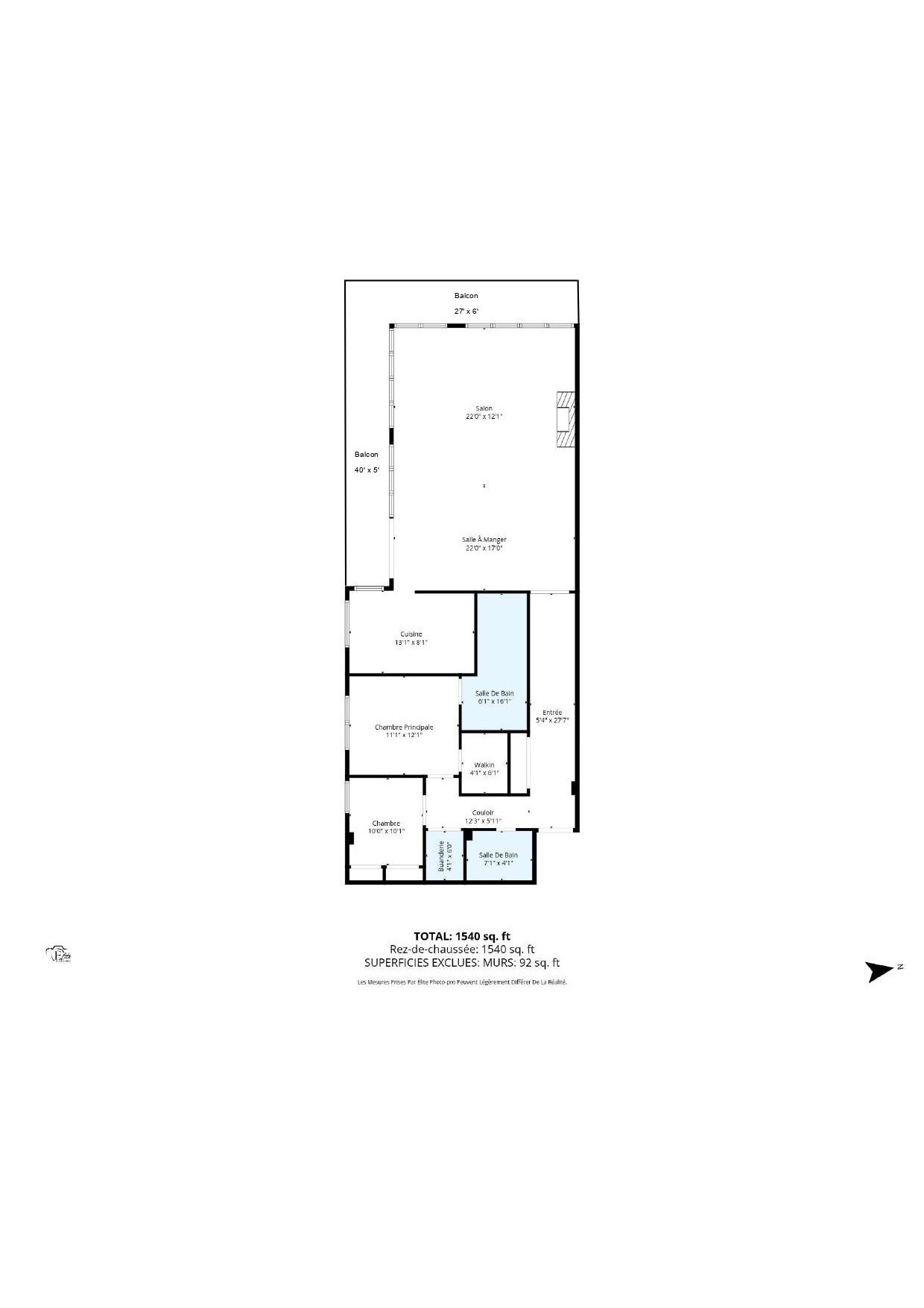 Plan (croquis) – 801, Rue de la Commune E., app. 901