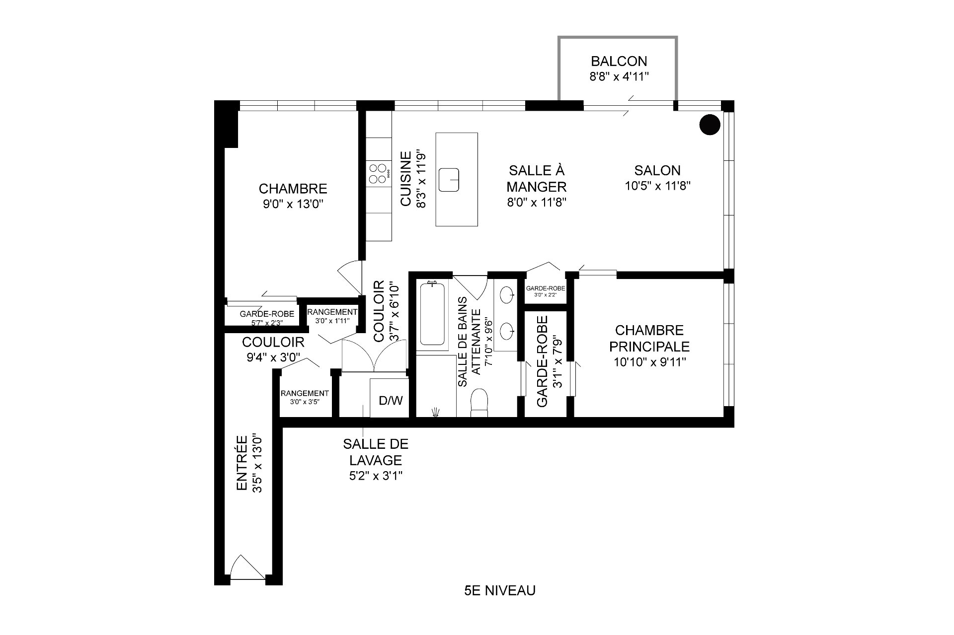 Drawing (sketch) – 1165, Rue Wellington, apt. 1209