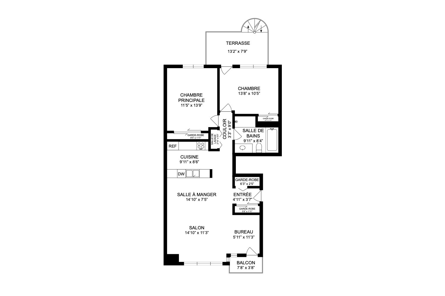 Drawing (sketch) – 1256, Rue Ste-Élisabeth, apt. 1