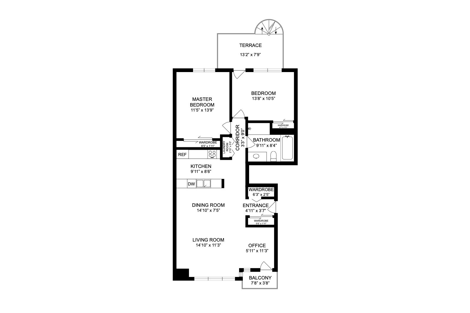 Drawing (sketch) – 1256, Rue Ste-Élisabeth, apt. 1